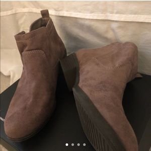 Light brown suede ankle boots